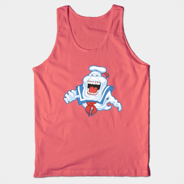 Ghostbusters Stay Puft Marshmallow Slimer Tank Top by DeepFriedArt